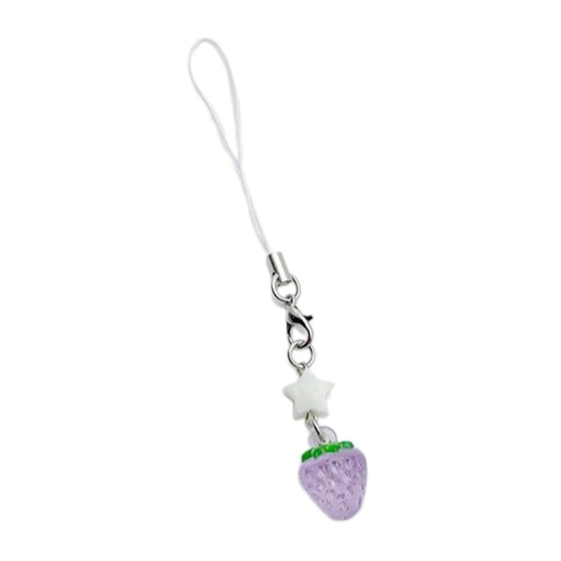 Fashion Acrylic Fruit Star Pendant Phone Strap Portable Lanyard for Girls Women