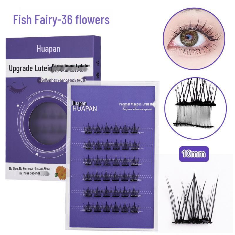 

Enhanced 3D Polymer Self-Adhesive False Eyelashes - No Glue Needed for Natural Single Cluster Application Standard