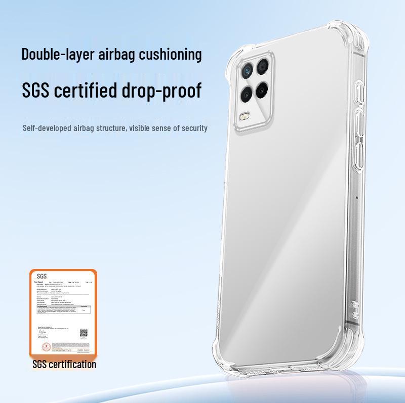 Realme V13 Clear TPU Phone Case with Airbag Corners, Anti-Fall, Full Coverage Protection, High-End Feel.