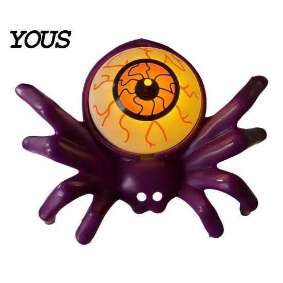 Eco-friendly Spider Band Halloween Wristband, LED Light Up Bracelets, Spooky Skull Eyeball 3D Pumpkin Wrist Bands for Party Supplies