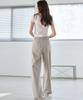 MALOUPE 2171 Stretch Lightweight Wide Pants (Beige)