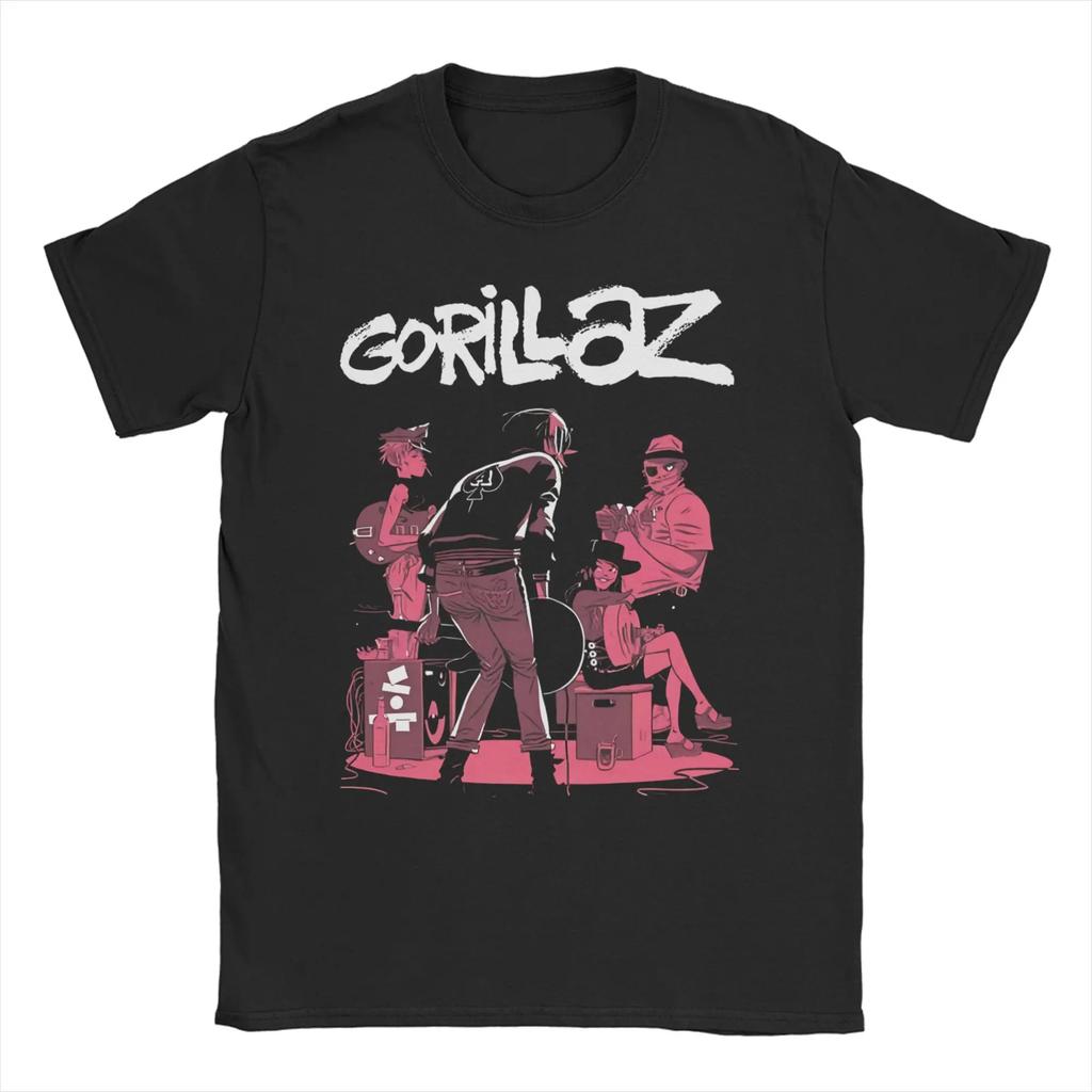 Punk Music Band Gorillazed T Shirt for Men Women Pure Cotton Vintage T-Shirt Round Neck Tee Shirt Short Sleeve Clothes