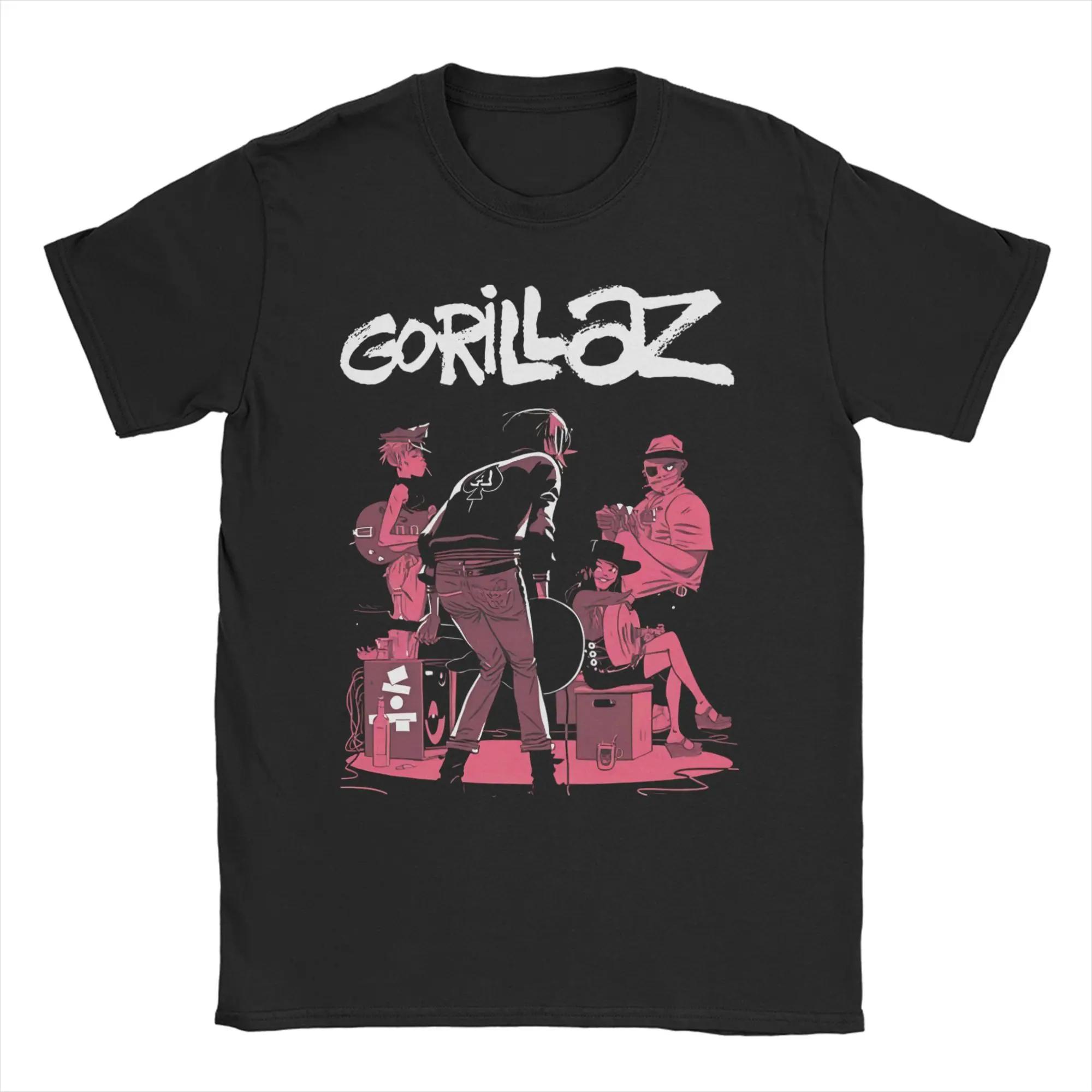 Punk Music Band Gorillazed T Shirt for Men Women Pure Cotton Vintage T-Shirt Round Neck Tee Shirt Short Sleeve Clothes S
