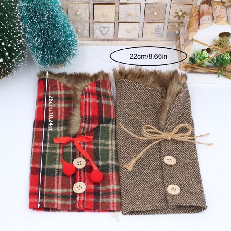 Red Wine Bottle Sleeve Christmas Dinner Table Decorative Bottle Cover For Family Gathering Festival Event Setting