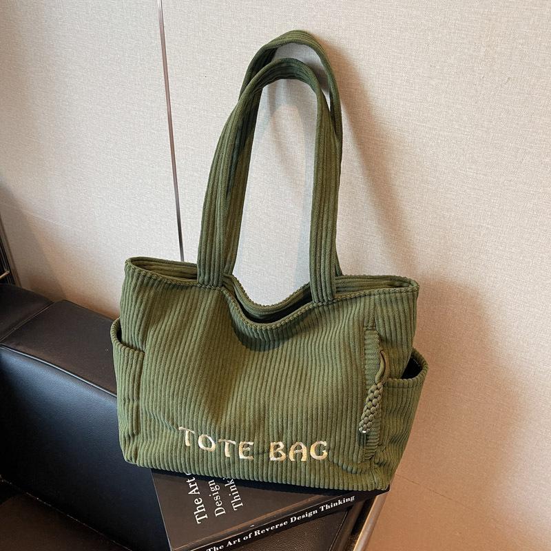 Corduroy cloth bag women's large-capacity new autumn and winter versatile shoulder bag casual class tote bag
