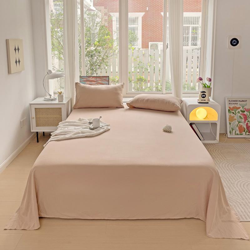 

Простыня из стираного хлопка, однотонная, высококачественная, двуспальная кровать размера Queen King, простыни, постельное белье из чистого хлопка, односпальное, детское постельное белье 160x230cm 1pc