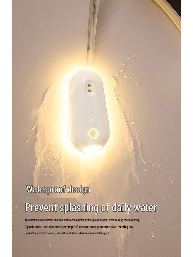 Automatic Purple Light Toilet Sterilization Lamp - Waterproof, Soft Night Light with Sensing Auto-On and Easy Installation.