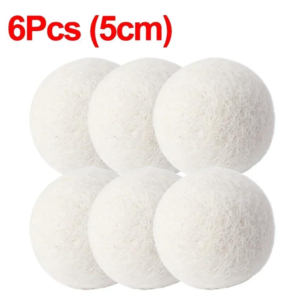 Reusable Wool Dryer Balls 6Pcs, Natural Laundry Softener, Eco Friendly Energy Saving, Durable Silent for Home Washing Machine,