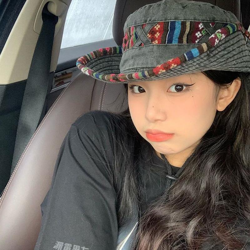 Pălărie de pescar cu șnur în stil etnic Retro Pălărie de pescar cu șnur Pălărie de vară pentru femei în aer liber Umbră de protecție solară Pălărie de drumeție Pălării de cowboy occidentale pentru bărbați