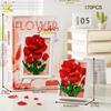 MOC Flower Po Frame Model Micro Building Block Sunflower Rose Mini Diamond Brick Toy for Children Desk Decor.