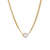 Elegant Double-Layer Pearl Necklace for Women - Chic, High-End Design with Large Pearls and Clavicle Chain