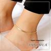 Gold-Plated Snake Bone Chain Anklet - Adjustable Cuban Chain In Stainless Steel, Trendy Jewelry.