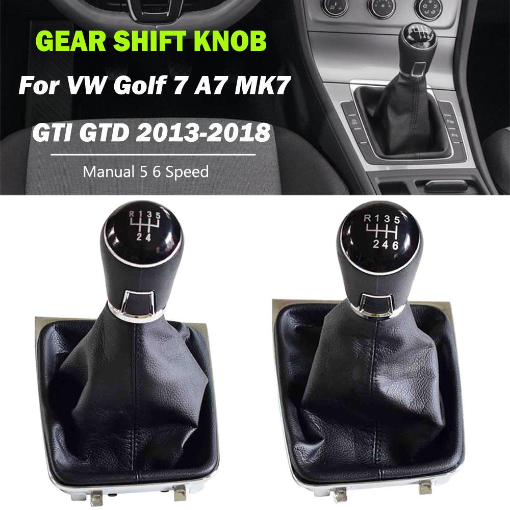 Manual 5 6 Speed Car Styling For Volkswagen VW Golf7 MK7 2013 2014 2015 2016 2017 Gear Shift Knob Shifter With Gaiter Boot