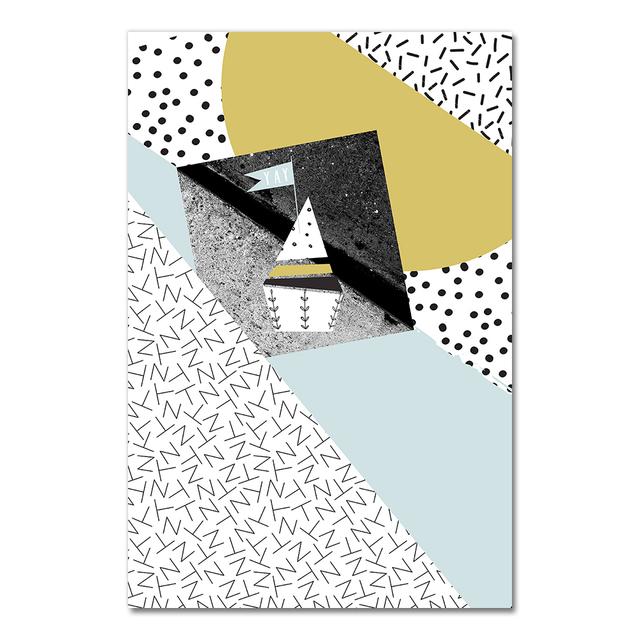 Modern Style Coloful Geometry Image Wall Art Prints Triangle Rectangle Canvas Paintings Home Decor Poster Workingroom No Frame