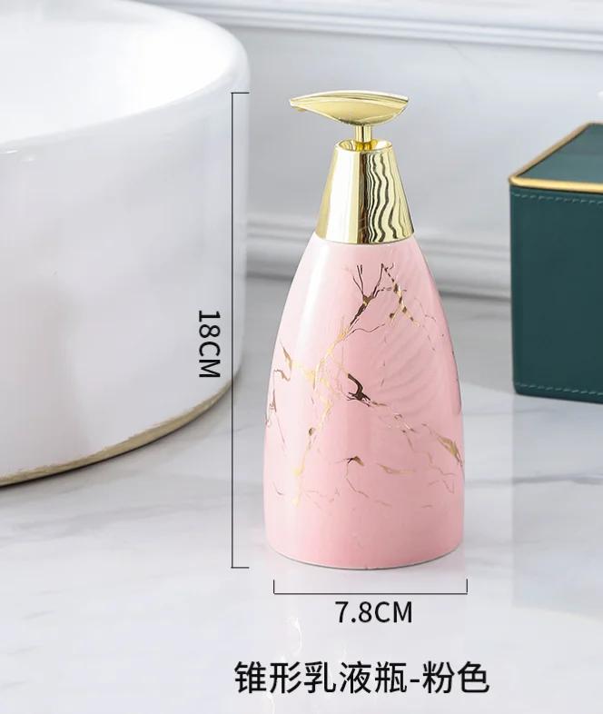 Sticlă de loțiune din ceramică simplă Dozator de șampon de marmură Accesorii de uz casnic Dispenser de săpun din ceramică Decor pentru baie
