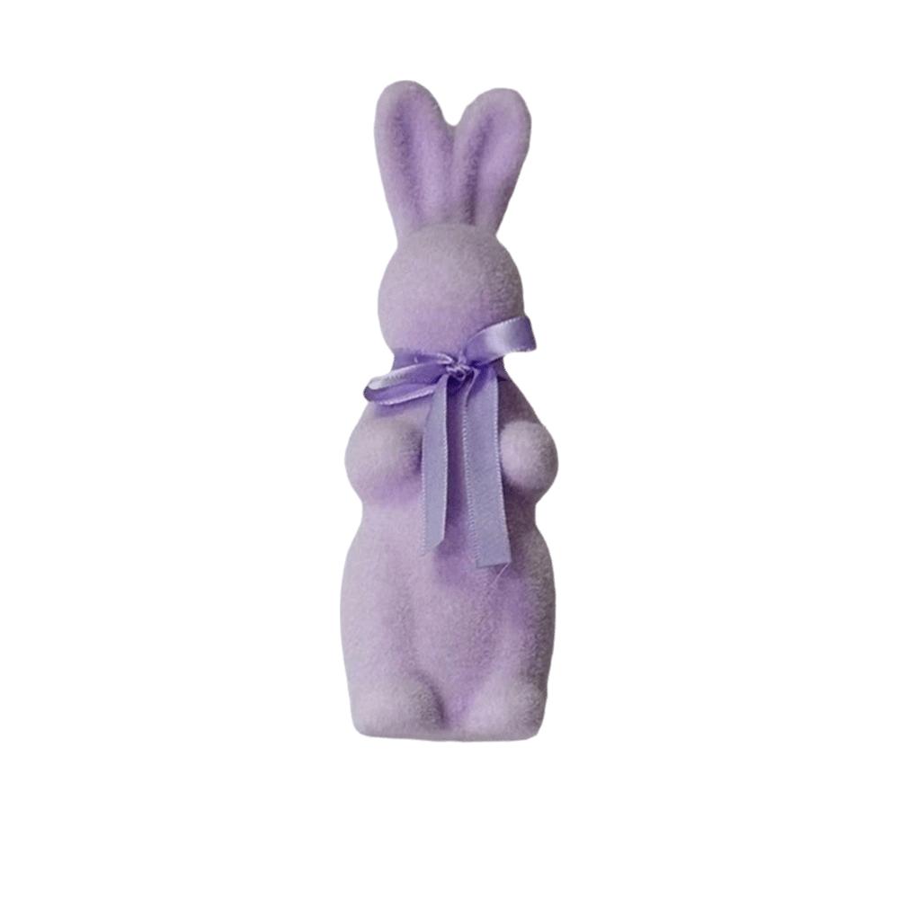 

Creative Bunny Decoration Cute Design Simulation Rabbit Flocking Rabbit Statues Home Desktop лавандовый
