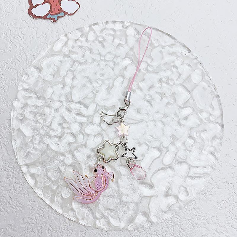 

Y2K эстетическая цепочка для телефона с золотой рыбкой звезда бисерные золотые рыбки ремешки для мобильного телефона милый телефонный брелок с подвеской для девочек подарки