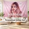 Benutzerdefinierte Namens-Wandbehang-Tapisserie, Ariana Grande Dekorative Hintergrund-Tapisserie für Wohnheim, Zuhause
