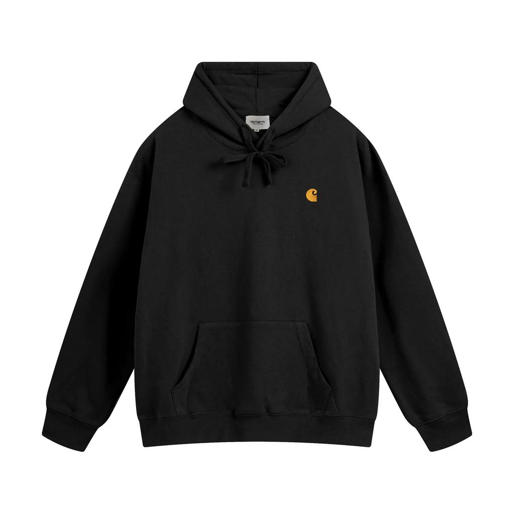 Trendy Classic Gold-Label Embroidered Hooded Sweatshirt New Style Loose-Fit Couple's Version Versatile Hooded Sweatshirt