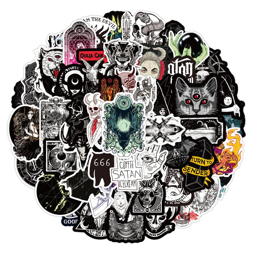 10 30 50Pcs Cool Witch Demon Gothic Graffiti Stickers Aesthetic Art Decals Scrapbook Laptop Guitar Phone Car Sticker Kids Toy