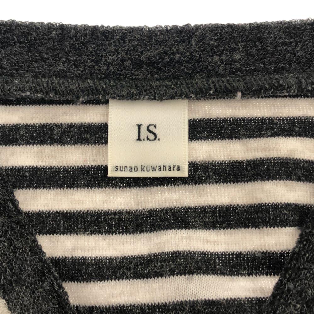 Sunaokuwahara IS Border Long Sleeve Knit Cardigan M Gray Women Used