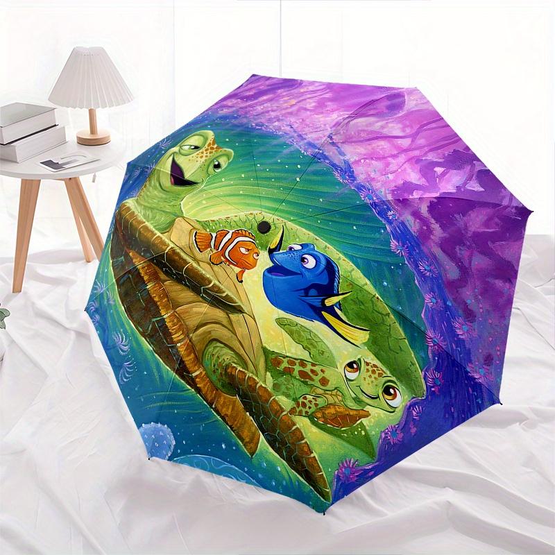 

Disney turtle, clownfish Themed automatic opening and closing folding umbrella, portable - durable, 8-rib umbrella frame, very suitable for