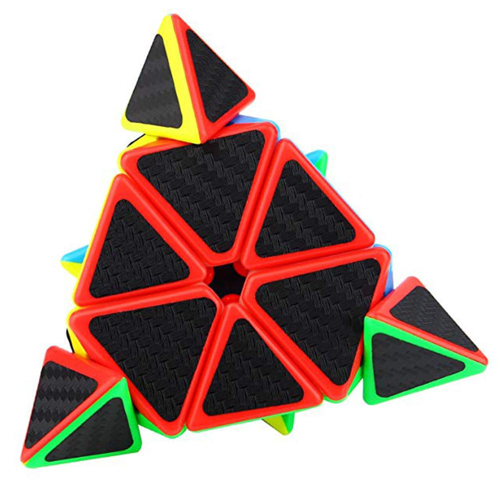 Pyramid Speed Cube Triangle Carbon Fiber Speed Cube Twisty Puzzle Toy for Kids  Intelligence