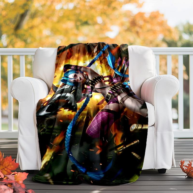 1pc Game L-Lol Theme Blanket - Digital Print, Polyester, Cozy for All Seasons, Perfect for Outdoor, and Travel