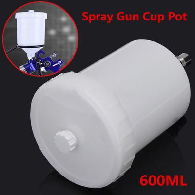 Weiß 600ML Spritzpistole Kunststoff Tasse Topf QCC Gewinde Anschluss Für SATA Spritzpistole