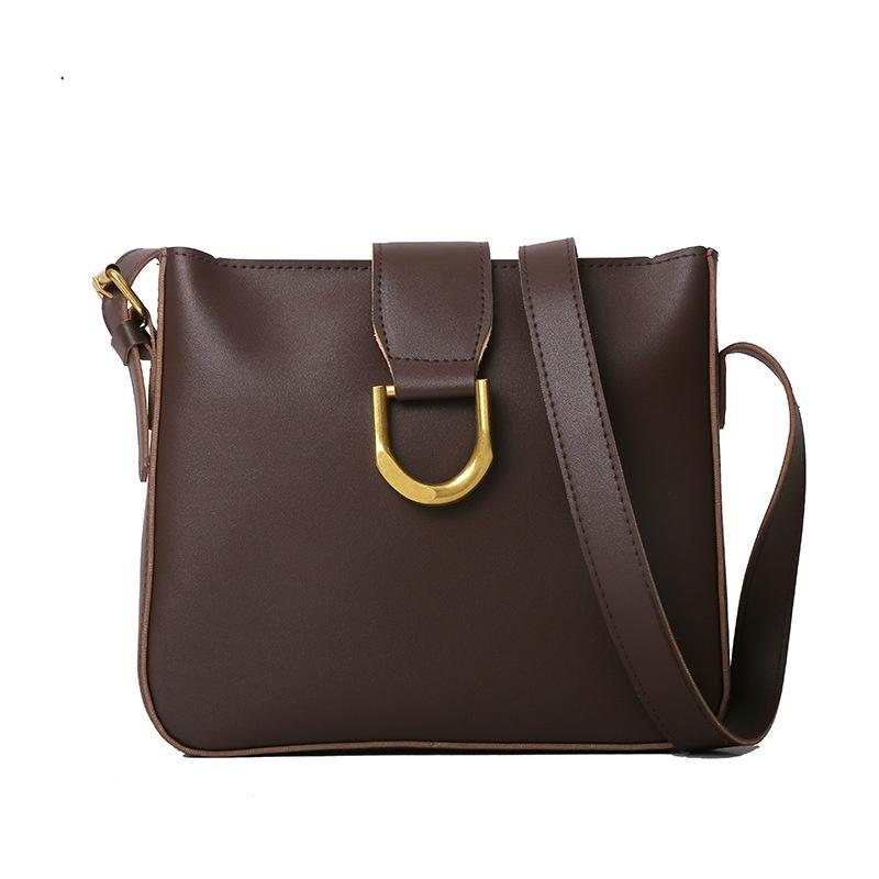 IELGY Women's Vintage Versatile Messenger Bag Textured Fashion Shoulder Bucket Bag