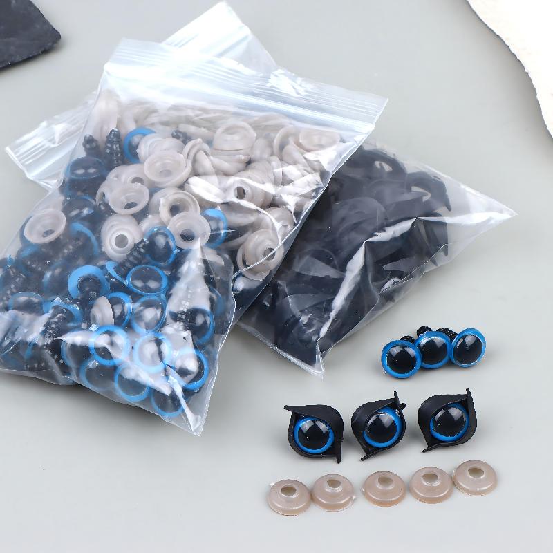 100Pcs 12mm Plastic Eyes for Bear Animal Dolls Safety Type with 50Pairs Suitable for Professional DIY Craft Making
