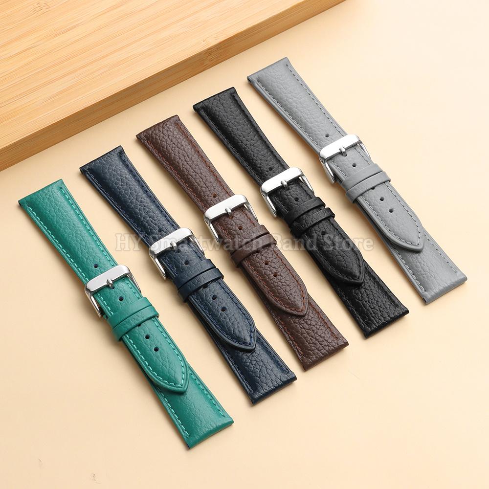 18mm 19mm 20mm 21mm 22mm Cowhide Leather Watch Strap for Seiko for Omega for Huawei Wristband Men Women Universal Sport Bracelet