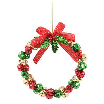 Christmas Jingle Bell Wreath Ornament Christmas Decoration Xmas Door Hanger for Hanging On Front