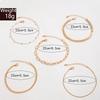 New beach wind aircraft chain pearl anklet set, retro multi-layer geometric anklet five-piece set