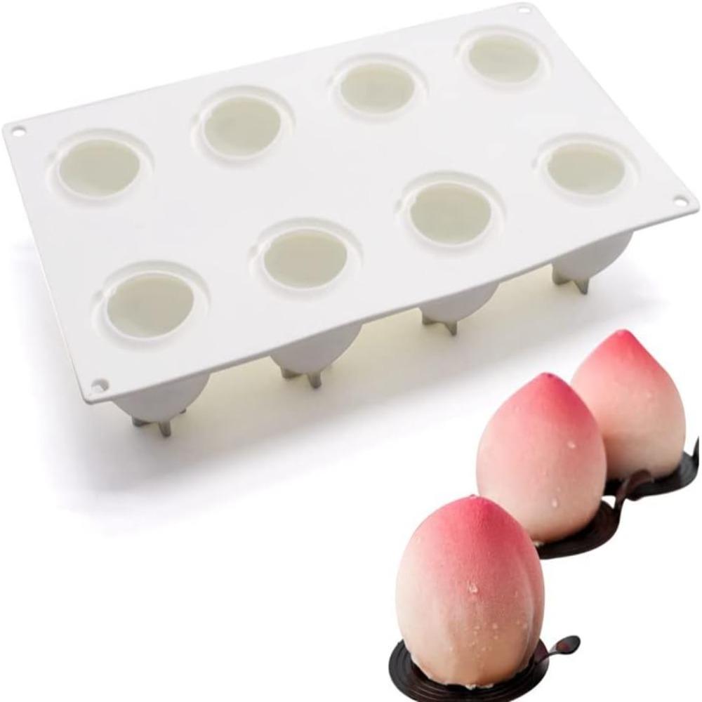 29.5*17cm 8Cavity 3D Peach Silicone Mould Silicone 3D Silicone Baking Mould Soap
