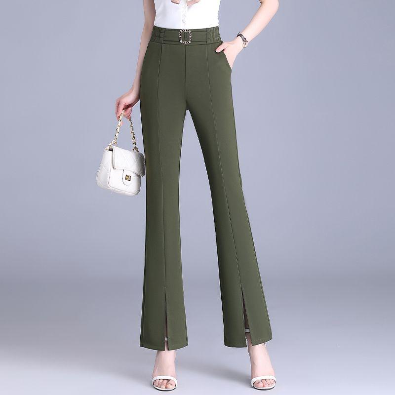 Women's High-Waisted Split Flare Suit Pants – Slimming, Casual, Versatile, Draping, Stretchy Wide-Leg Pants