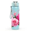 1PC Pink Rose Flower Bouquet 750ml Color Plastic Sports Water Bottle Leakproof Flip Straw Lid Suitable for Sports Office Home Use