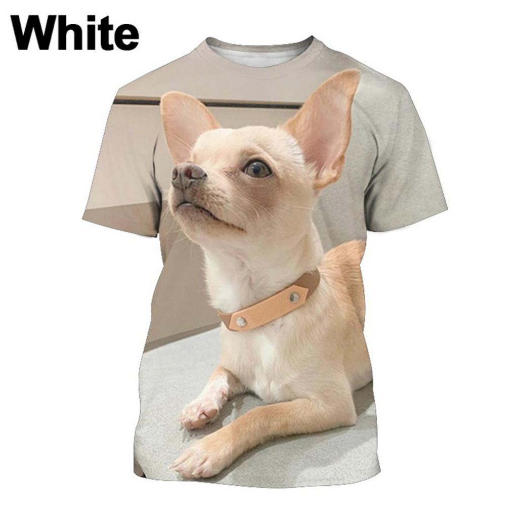 Chihuahua Dog T-Shirt 3D Printed Dog T-Shirt Fun Short Sleeve Cute Top for Boys