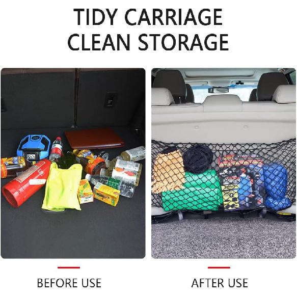 Car Rear Cargo Net With Good Elasticity&Tensile Strength Trunk Net Organizer For SUV Truck,Ideal Car Net Keeps Overlanding Accessories (L