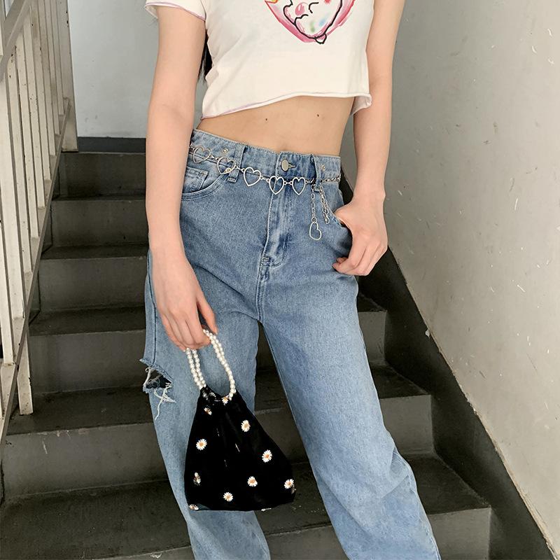 Sløyfebelte for kvinner Sølvfarget Gull Metall Kvinnebelte Mote Skinnende Dusk Lang Kjede Midjebelte for Damer Skjørt Midjebånd DT021