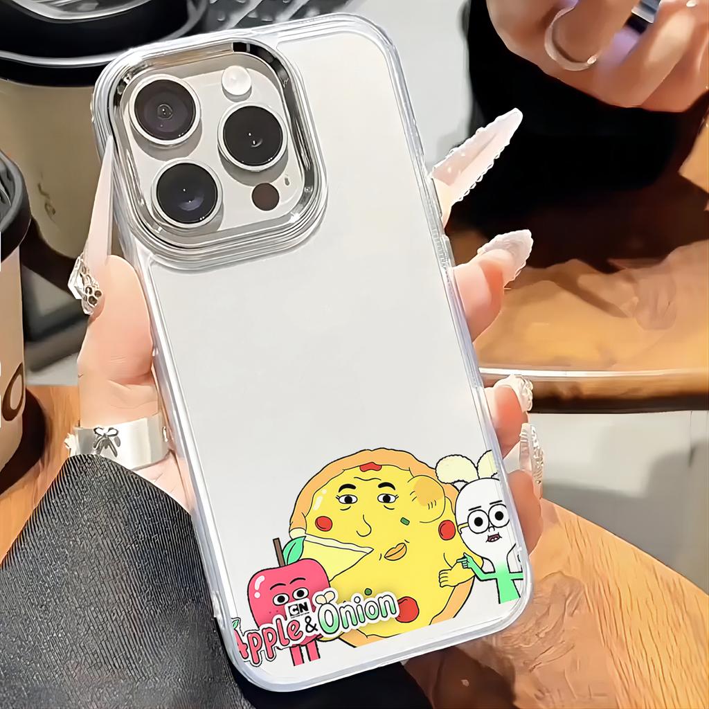 Cartoon Apple And Onion Phone Case for Xiaomi Redmi Note A5 A3 15 14 13 14c 13c 12 11 12s 12c 10c 10 9 Pro Plus 4G 5G Cover