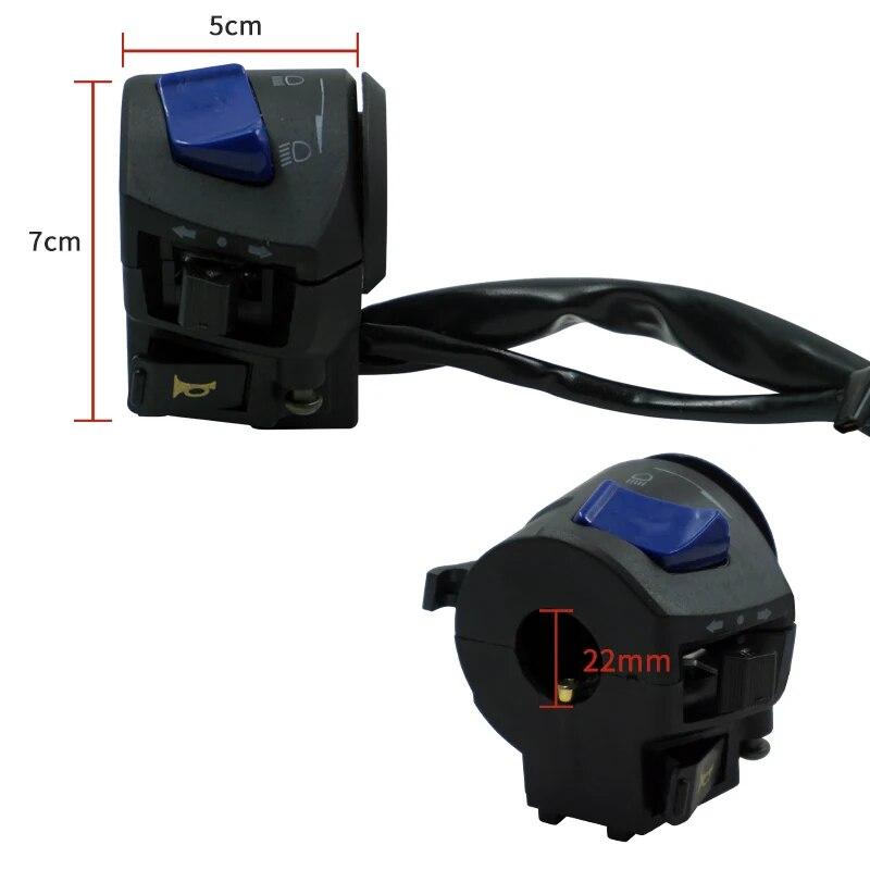 7/8'' 22mm Motorcycle Handle Bar Left and Right Switches Horn Turn Signal Headlight Electric Start Handlebar Controller Switch