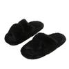 2025 Autumn/Winter Women's Furry Plush Cross Slippers — High-End Outdoor/Home Thick-Soled Large Size