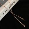 Simple Gold Silver Color Necklaces for Women Long Tassel Sweater Chains Pull Design Clavicle Necklace Jewelry