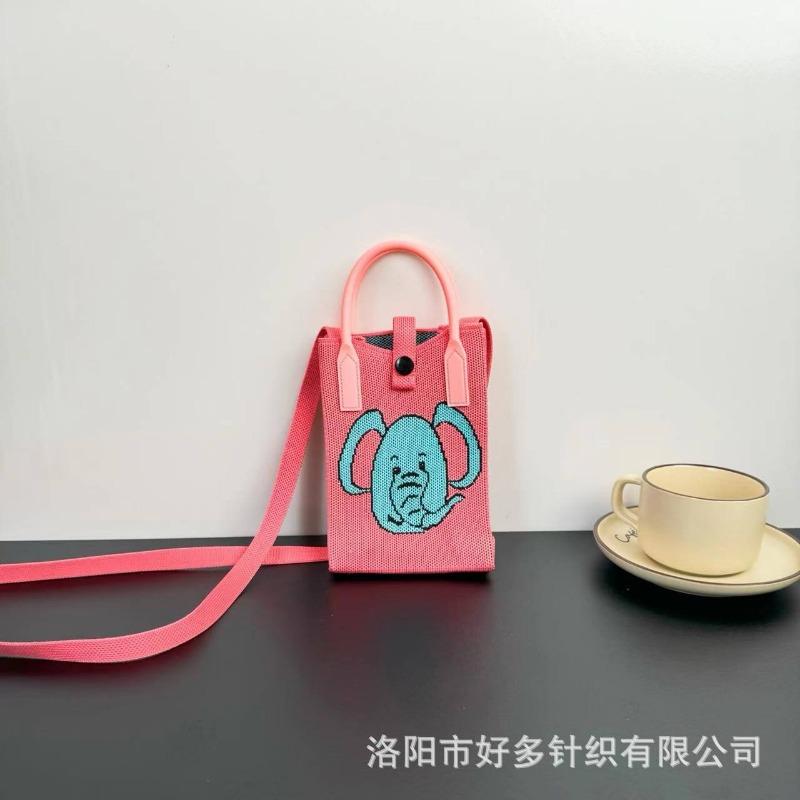 Premium Sense Ns Mobile Phone Bag New Cartoon Knitted Bag Dopamine Niche Versatile Messenger Shoulder Bag Handbag