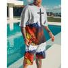Summer New Men's Suit 3D Printig Geometric Patterns Short Sleeve  Shirt Shorts Suit Fashion Shirt Men's Two Piece Set Streetwear