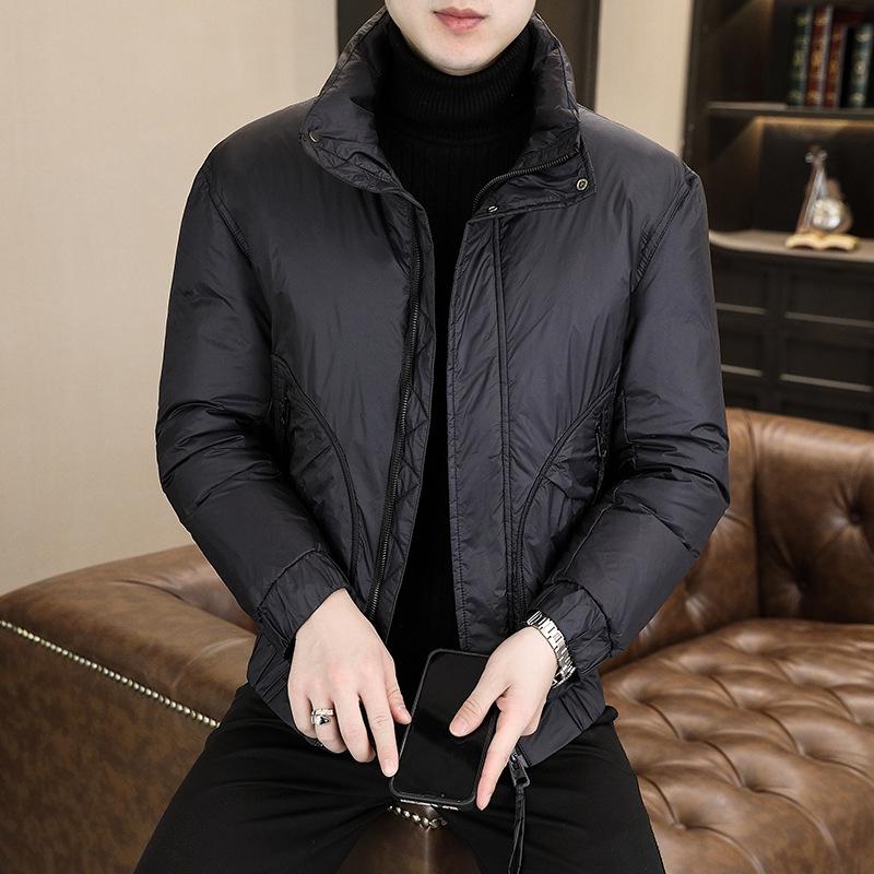 

Men s Stylish Down Jacket 2025 - Short, Trendy, Handsome Casual Fashion with Stand Collar 2X-Large чорний