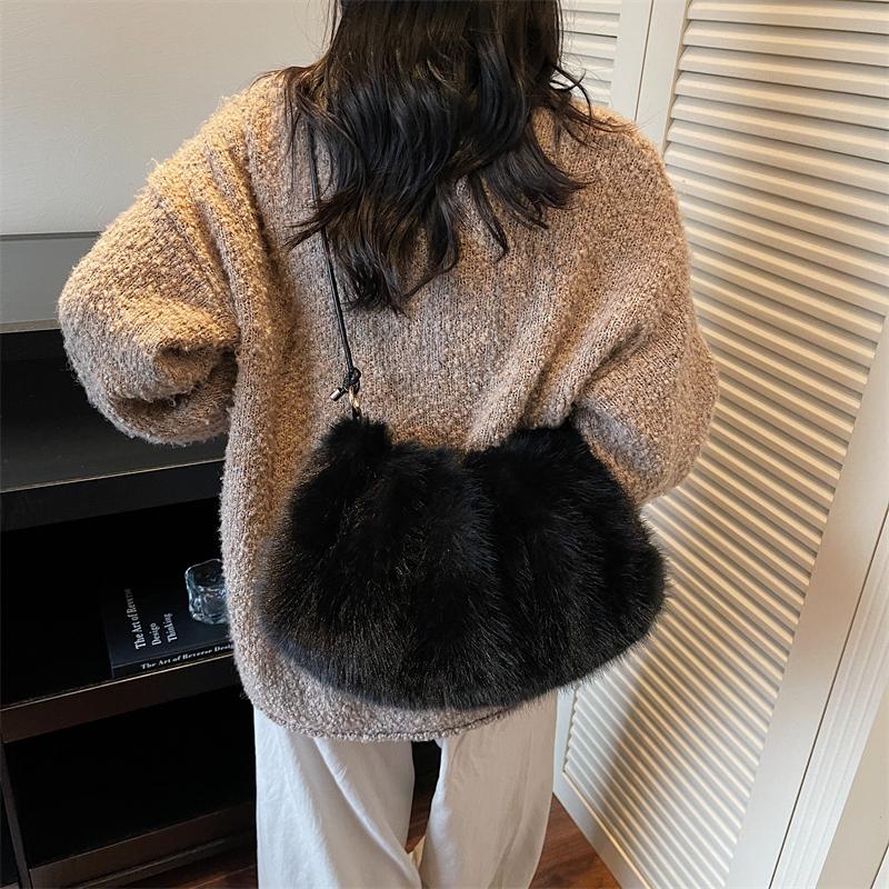 Women's Shoulder Bag Large Capacity Underarm Bag Solid Color Tote Bag