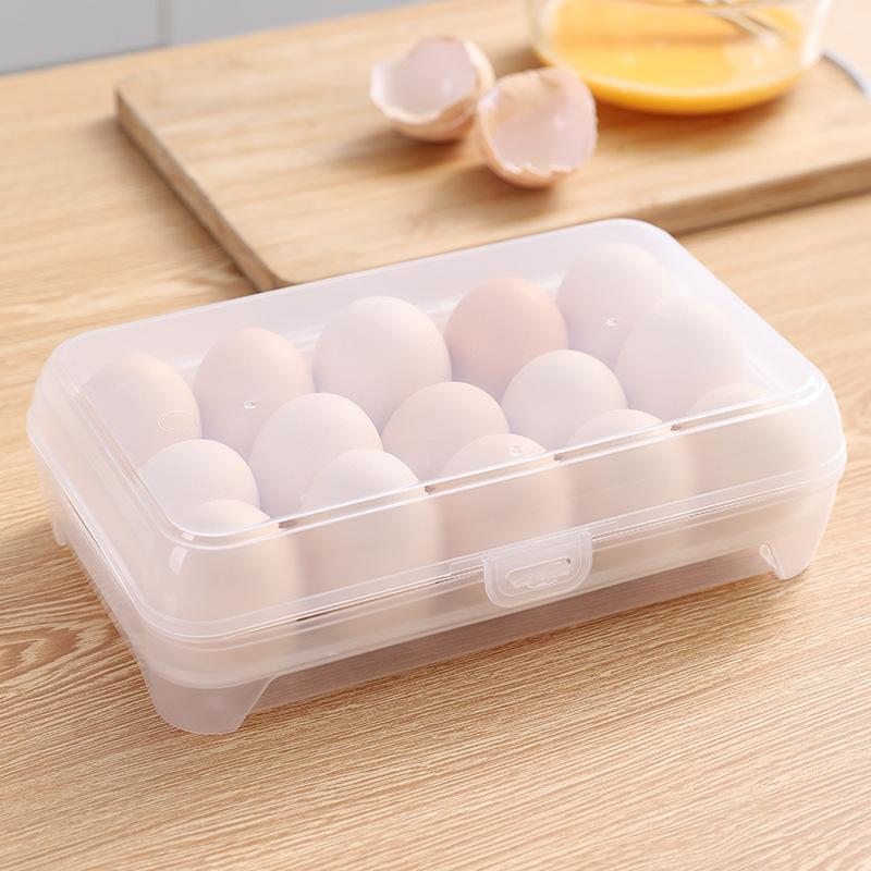 6/15Grid Household Eggs Preservation Box Refrigerator Eggs Storage Box Stackable Protective Tray Handheld Eggs Storage Tray