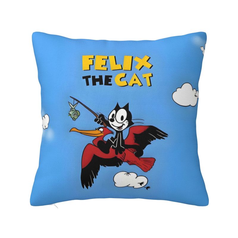 Custom Disney Felix The Cat Anime Pillow Case 40x40cm Decorative Cartoon Kawaii Luxury Cushion Cover Soft Pillowcase